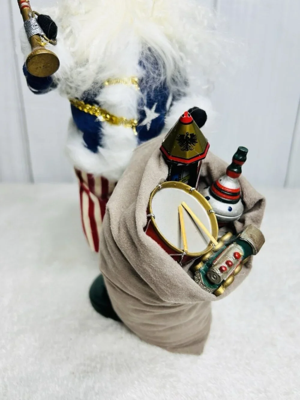 Byers Choice Carolers Patriotic Uncle Sam Santa Claus Red White Blue Vintage